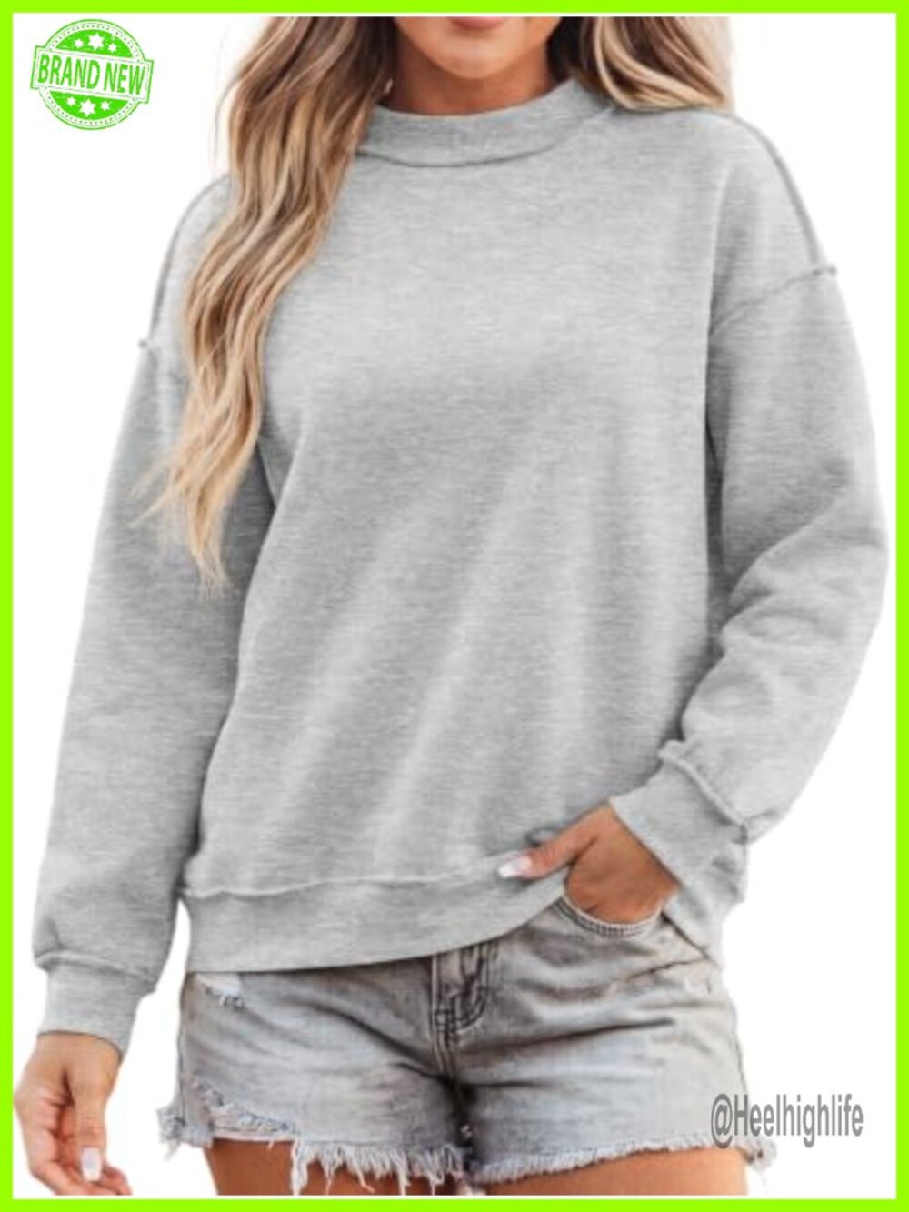 ONLYSTORY Women Mock Neck Sweatshirt Reverse Seam Fleece Lined Pullover